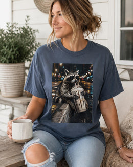 Raccoon Milkshake Shirt, Funny Trash Panda Tee, Coffee Frappuccino Comfort Colors T-Shirt, Cute Animal Gift