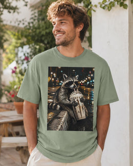 Raccoon Milkshake Shirt, Funny Trash Panda Tee, Coffee Frappuccino Comfort Colors T-Shirt, Cute Animal Gift