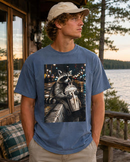 Raccoon Milkshake Shirt, Funny Trash Panda Tee, Coffee Frappuccino Comfort Colors T-Shirt, Cute Animal Gift