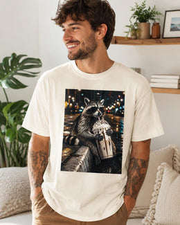 Raccoon Milkshake Shirt, Funny Trash Panda Tee, Coffee Frappuccino Comfort Colors T-Shirt, Cute Animal Gift