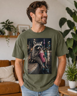 Raccoon Smoothie Shirt, Funny Trash Panda Tee, Cute Animal Comfort Colors T-Shirt, Berry Drink Lover Gift