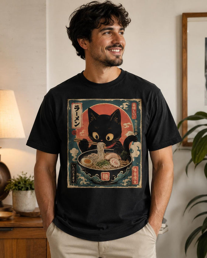 Black Cat Ramen Shirt
