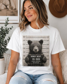 Honey Heist Bear Shirt, Funny Bear Cub Mugshot Tee, Cute Animal Comfort Colors T-Shirt, Bear Lover Gift