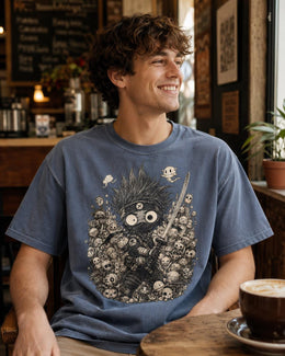 Spooky Ninja Shirt, Halloween Samurai Warrior Tee, Cute Dark Fantasy Comfort Colors T-Shirt, Anime Lover Gift