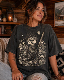 Spooky Mummy Warrior Shirt, Halloween Skeleton Samurai Tee, Dark Fantasy Comfort Colors T-Shirt, Anime Lover Gift