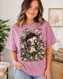Spooky Voodoo Doll Shirt, Creepy Cute Halloween Tee, Dark Fantasy Comfort Colors T-Shirt, Goth Anime Lover Gift
