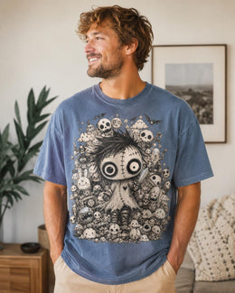 Spooky Voodoo Doll Shirt, Creepy Cute Halloween Tee, Dark Fantasy Comfort Colors T-Shirt, Goth Anime Lover Gift