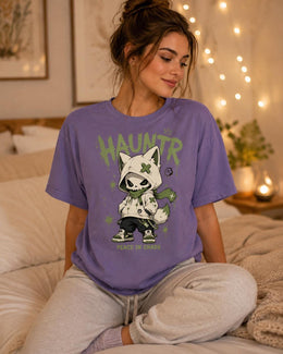 Hauntr Skeleton Fox Shirt, Creepy Cute Anime Hoodie Character Comfort Colors T-Shirt, Goth Halloween Gift