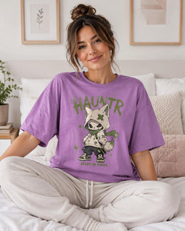 Hauntr Skeleton Fox Shirt, Creepy Cute Anime Hoodie Character Comfort Colors T-Shirt, Goth Halloween Gift