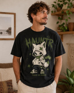 Hauntr Skeleton Fox Shirt, Creepy Cute Anime Hoodie Character Comfort Colors T-Shirt, Goth Halloween Gift
