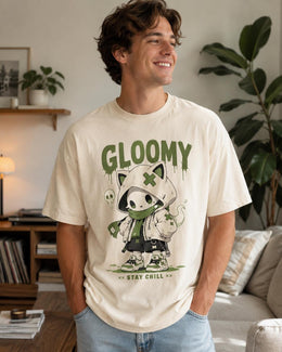 Gloomy Skeleton Cat Shirt, Creepy Cute Anime Hoodie Tee, Goth Comfort Colors T-Shirt, Spooky Cat Lover Gift