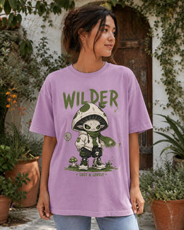 Wilder Mushroom Creature Shirt, Creepy Cute Anime Forest Tee, Goth Comfort Colors T-Shirt, Spooky Nature Gift