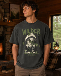 Wilder Mushroom Creature Shirt, Creepy Cute Anime Forest Tee, Goth Comfort Colors T-Shirt, Spooky Nature Gift