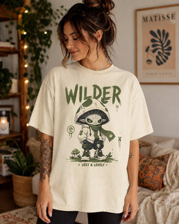 Wilder Mushroom Creature Shirt, Creepy Cute Anime Forest Tee, Goth Comfort Colors T-Shirt, Spooky Nature Gift