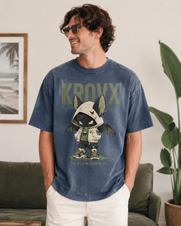 Krovx Bat Cat Shirt, Creepy Cute Anime Hoodie Tee, Goth Streetwear Comfort Colors T-Shirt, Spooky Halloween Gift