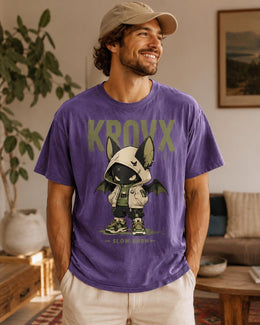 Krovx Bat Cat Shirt, Creepy Cute Anime Hoodie Tee, Goth Streetwear Comfort Colors T-Shirt, Spooky Halloween Gift