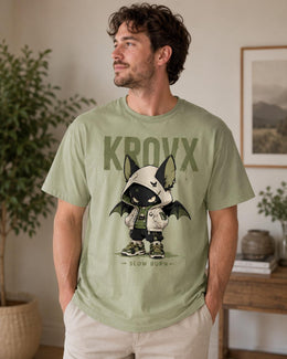 Krovx Bat Cat Shirt, Creepy Cute Anime Hoodie Tee, Goth Streetwear Comfort Colors T-Shirt, Spooky Halloween Gift