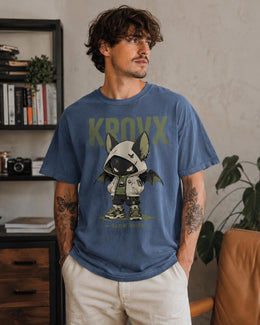 Krovx Bat Cat Shirt, Creepy Cute Anime Hoodie Tee, Goth Streetwear Comfort Colors T-Shirt, Spooky Halloween Gift