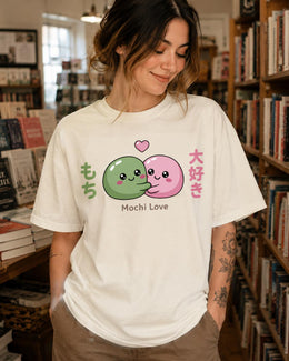 Mochi Love Shirt, Cute Kawaii Japanese Dessert Tee, Pastel Comfort Colors T-Shirt, Sweet Foodie Gift