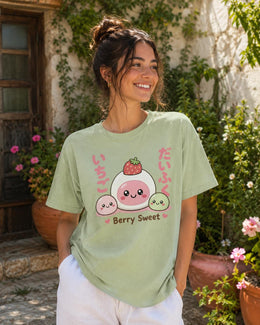 Berry Sweet Shirt, Cute Kawaii Strawberry Mochi Tee, Japanese Dessert Comfort Colors T-Shirt, Sweet Foodie Gift