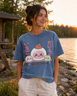 Berry Sweet Shirt, Cute Kawaii Strawberry Mochi Tee, Japanese Dessert Comfort Colors T-Shirt, Sweet Foodie Gift