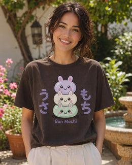 Bun Mochi Shirt, Cute Kawaii Bunny Mochi Tee, Japanese Dessert Comfort Colors T-Shirt, Pastel Foodie Gift