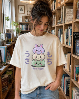 Bun Mochi Shirt, Cute Kawaii Bunny Mochi Tee, Japanese Dessert Comfort Colors T-Shirt, Pastel Foodie Gift