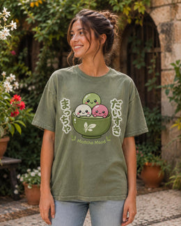 Matcha Mood Shirt, Cute Kawaii Mochi Tee, Japanese Dessert Comfort Colors T-Shirt, Green Tea Foodie Gift