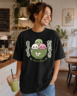 Matcha Mood Shirt, Cute Kawaii Mochi Tee, Japanese Dessert Comfort Colors T-Shirt, Green Tea Foodie Gift