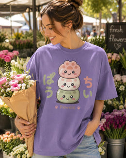 Pawchi Mochi Shirt, Cute Kawaii Paw Dessert Tee, Japanese Comfort Colors T-Shirt, Cat Dog Lover Gift