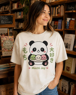 Mochi Joy Panda Shirt, Cute Kawaii Panda Dessert Tee, Japanese Comfort Colors T-Shirt, Sweet Foodie Gift