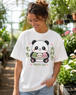 Mochi Joy Panda Shirt, Cute Kawaii Panda Dessert Tee, Japanese Comfort Colors T-Shirt, Sweet Foodie Gift