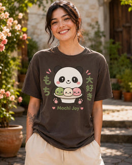 Mochi Joy Panda Shirt, Cute Kawaii Panda Dessert Tee, Japanese Comfort Colors T-Shirt, Sweet Foodie Gift
