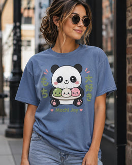 Mochi Joy Panda Shirt, Cute Kawaii Panda Dessert Tee, Japanese Comfort Colors T-Shirt, Sweet Foodie Gift