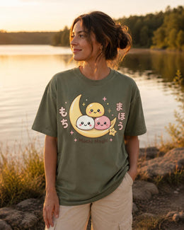 Mochi Magic Shirt, Cute Kawaii Moon Dessert Tee, Japanese Comfort Colors T-Shirt, Pastel Foodie Gift