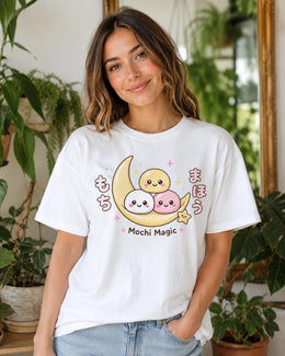 Mochi Magic Shirt, Cute Kawaii Moon Dessert Tee, Japanese Comfort Colors T-Shirt, Pastel Foodie Gift