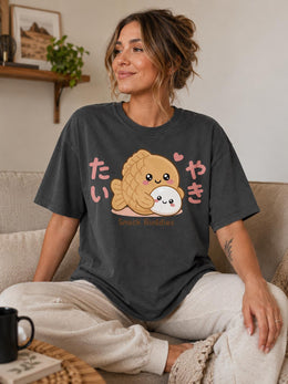 Snack Buddies Shirt, Cute Kawaii Taiyaki Mochi Tee, Japanese Dessert Comfort Colors T-Shirt, Sweet Foodie Gift