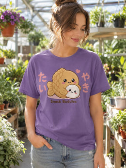 Snack Buddies Shirt, Cute Kawaii Taiyaki Mochi Tee, Japanese Dessert Comfort Colors T-Shirt, Sweet Foodie Gift