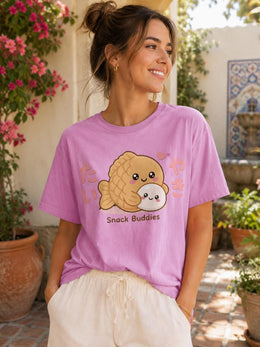 Snack Buddies Shirt, Cute Kawaii Taiyaki Mochi Tee, Japanese Dessert Comfort Colors T-Shirt, Sweet Foodie Gift