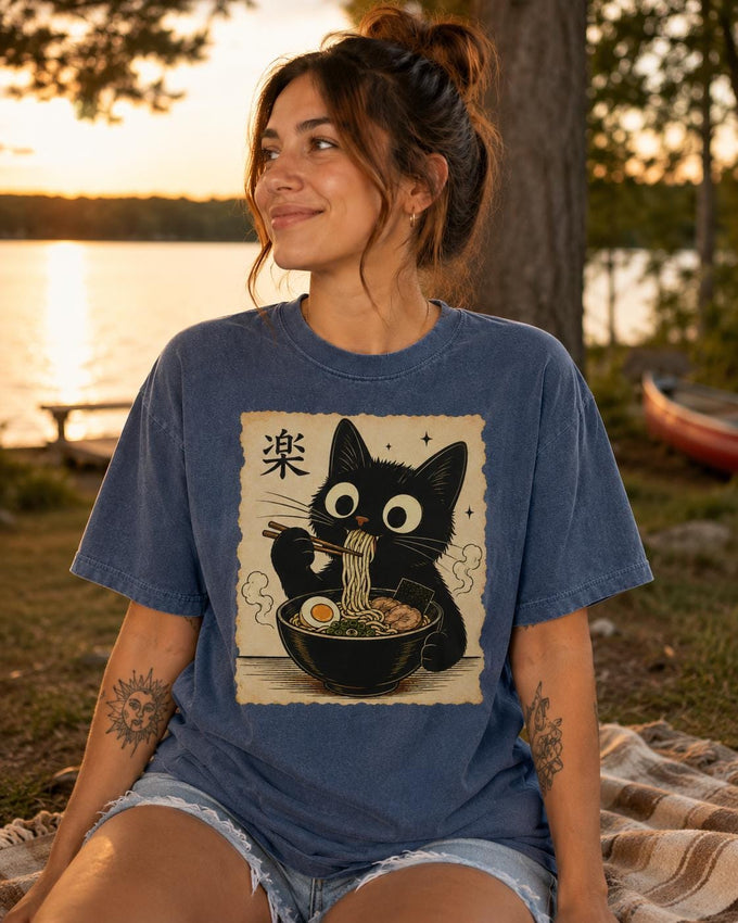 Black Cat Ramen Shirt