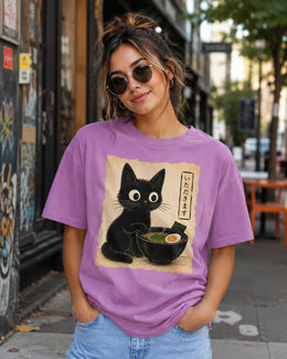 Black Cat Ramen Shirt, Cute Kawaii Noodle Tee, Japanese Food Comfort Colors T-Shirt, Ramen Lover Gift