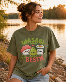 Wasabi My Bestie Sushi Shirt, Cute Kawaii Sushi Tee, Japanese Food Comfort Colors T-Shirt, Sushi Lover Gift