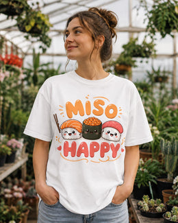 Miso Happy Sushi Shirt, Cute Kawaii Sushi Tee, Japanese Food Comfort Colors T-Shirt, Sushi Lover Gift
