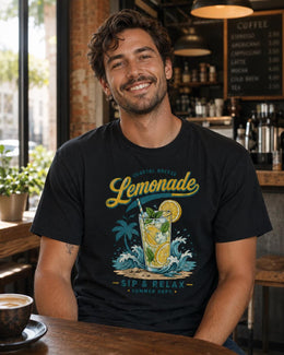 Lemonade Shirt, Coastal Breeze Summer Tee, Sip and Relax Comfort Colors T-Shirt, Beach Vacation Gift