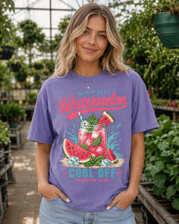 Watermelon Shirt, Beach Day Summer Tee, Cool Off Comfort Colors T-Shirt, Tropical Vacation Gift