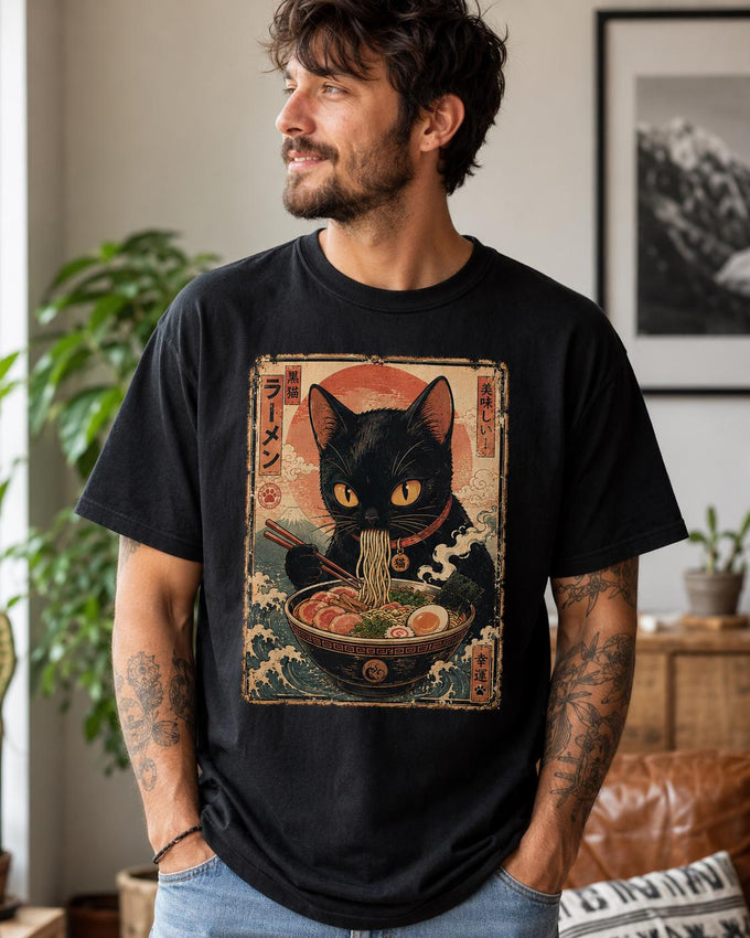 Black Cat Ramen Shirt