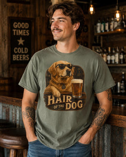 Hair Of The Dog Shirt, Golden Retriever Beer Tee, Funny Comfort Colors T-Shirt, Dog Dad Gift