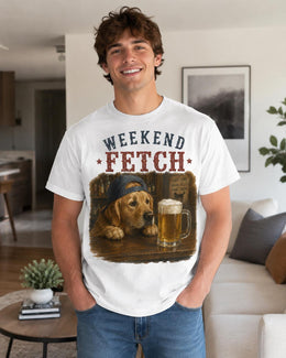 Weekend Fetch Dog Shirt, Golden Retriever Beer Tee, Funny Comfort Colors T-Shirt, Dog Dad Gift