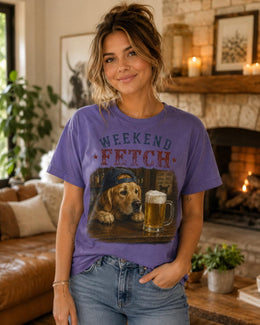 Weekend Fetch Dog Shirt, Golden Retriever Beer Tee, Funny Comfort Colors T-Shirt, Dog Dad Gift