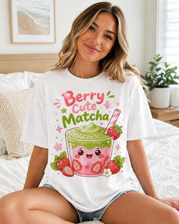 Berry Cute Matcha Shirt, Cute Strawberry Matcha Tee, Kawaii Comfort Colors T-Shirt, Cafe Lover Gift